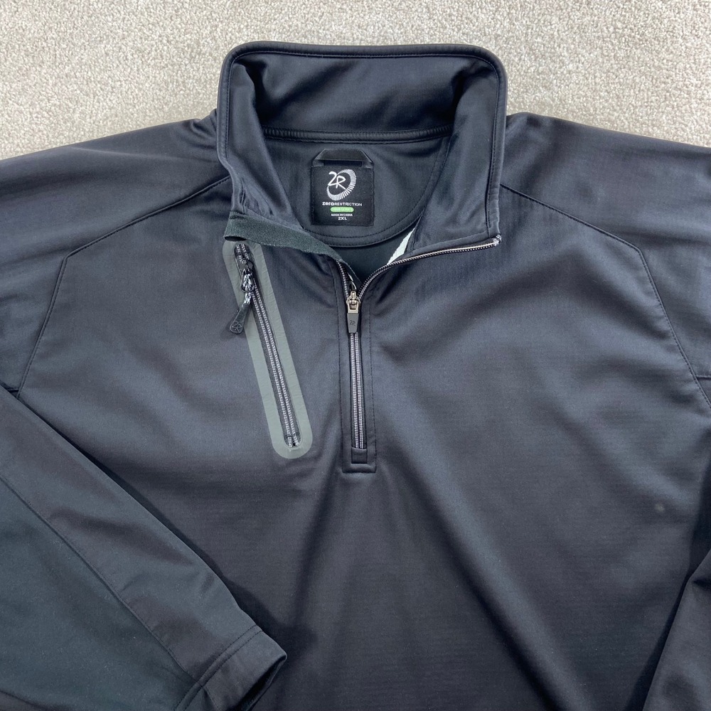 Zero Restriction Pullover Mens 2XL Black Tour Series 1/4 Zip Golf Jacket